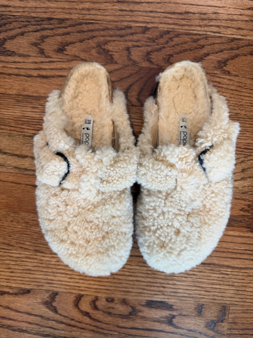 BIRKENSTOCK Papillio Shearling Clogs in Cream
